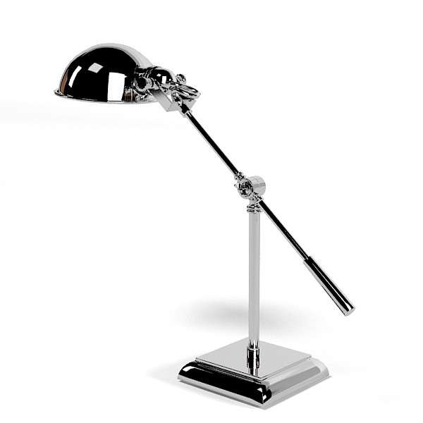 3d chrome table lamp model - chrome table lamp art deco modern contemporary by archstyle